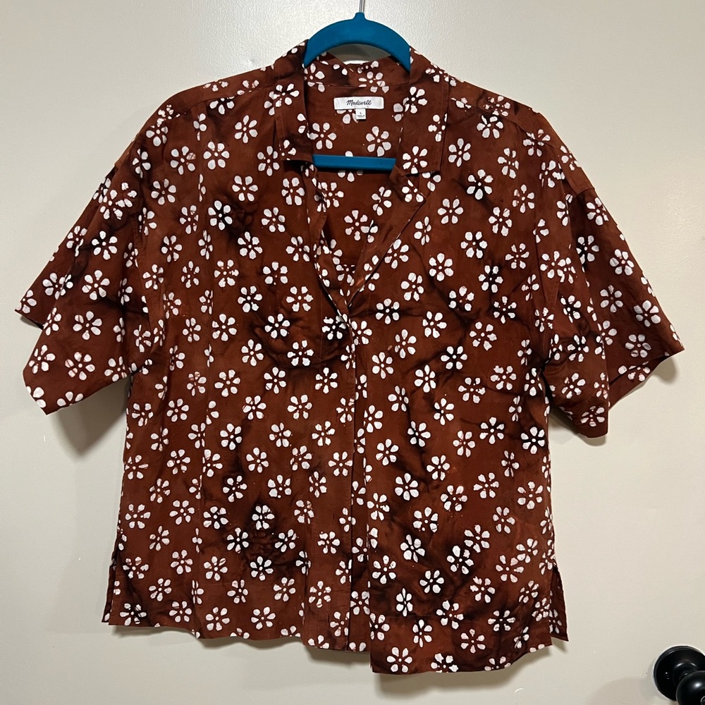 Madewell brown Floral Shirt size L